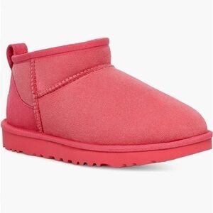 🆕UGG Ultra Mini Classic Boot Shearling Lined Pink Glow Suede NIB 100% Authentic